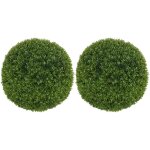 Lot de 2 buis artificiels topiaires artificielles en forme de boule  40 cm pe vert