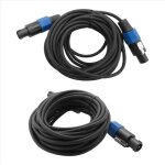 Lot de 2 cbles speakon mles de 7, 6 m, cordon audio professionnel calibre 12 awg, cble d'enceinte ...