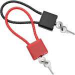 Lot de 2 cadenas en corde d'acier avec cl�s, cadenas c�ble � cl� � longue manille, cadenas � c�ble pour ...