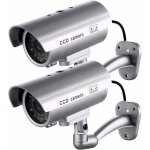 Lot de 2 cam�ras factices pour int�rieur ou ext�rieur, en forme de sph�re et led clignotante rtgpt (argent) ...