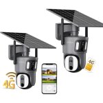 Xega - lot de 2 caméra de surveillance 4g solaire 2 objectif vision grand angle, ptz 355° / 100°, autonomie ... Xega - lot de 2 caméra de surveillance 4g solaire 2 objectif vision grand angle, ptz 355° / 100°, autonomie ...
