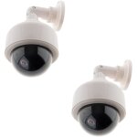 Lot de 2 camras de surveillance extrieures factices avec led - otio
