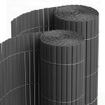 Lot de 2 canisses brise vue en pvc tube plat, cl�ture protection pour jardin terasse balcon coloris gris ...