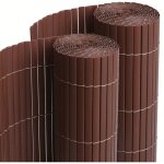 Lot de 2 canisses brise vue en pvc tube plat, clture protection pour jardin terasse balcon coloris marron ...