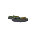 Lot de 2 carrs potager en mtal chssis hexagonale 120 cm gris anthracite
