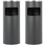 Lot de 2 cendrier sur pied en acier inoxydable, poubelle, jardin, réception, cendrier amovible, h : 60 ... Lot de 2 cendrier sur pied en acier inoxydable, poubelle, jardin, réception, cendrier amovible, h : 60 ...