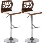 Beliani - lot de 2 chaises de bar en cuir pu pivotantes rglables bois fonc et blanc petersburg