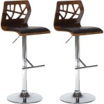 Beliani - lot de 2 chaises de bar en cuir pu pivotantes réglables bois foncé et noir petersburg Beliani - lot de 2 chaises de bar en cuir pu pivotantes réglables bois foncé et noir petersburg