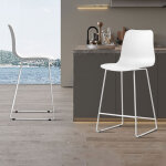 Lot de 2 chaises de bar h65 cm blanc - noryz