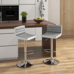 Lot de 2 chaises de bar pivotantes r�glables avec base en m�tal antid�rapant et repose - pieds tabourets ...