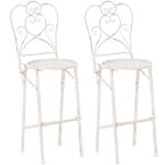 Beliani - lot de 2 chaises bistrot de jardin pliantes en mtal vieilli beige clair trieste