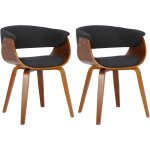 Lot de 2 chaises de salle  manger bruce tissu noyer / noir