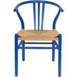 Lot de 2 chaises en corde tress�e et bois - bleu �lectrique - lio
