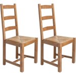 M&s - lot de 2 chaises en htre chne clair assise paille - achelet