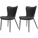 Lot de 2 chaises homemiyn - design en simili cuir r�sistant ? �l�gance moderne et robustesse en noir ...