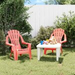 Lot de 2 chaises de jardin?assise de jardin?si�ge de terrasse pour enfants rouge 37x34x44 cm pp cfw60369 ...