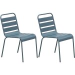 M&s - lot de 2 chaises de jardin en mtal bleu gris - baca