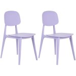 Lot de 2 chaises de jardin modernes l�g�res et r�sistantes aux intemp�ries violet kattavia