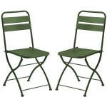 Lot de 2 chaises de jardin pliantes en m�tal - kaki - mirmande de mylia