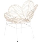 Pegane - lot de 2 chaises de jardin en rotin synthétique et métal coloris blanc - longueur 76 x profondeur ... Pegane - lot de 2 chaises de jardin en rotin synthétique et métal coloris blanc - longueur 76 x profondeur ...