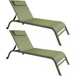Now's home - lot de 2 chaises longues en acier inoxydable, napoli