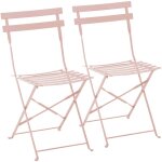 Lot de 2 chaises pliantes en acier rose poudr�