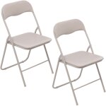 Toilinux - lot de 2 chaises pliantes en pvc