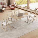 Lot de 2 chaises pliantes rembourr�es avec coussin chaises de salle � manger pliables sans accoudoirs ...