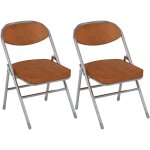 Sifree - lot de 2 chaises pliantes en velours ctel - pieds chroms argents & design moderne, gain ...
