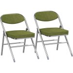 Lot de 2 chaises pliantes en velours ctel - pieds chroms argents & design moderne, gain de place ...