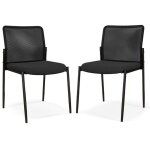 Lot de 2 chaises de salle d'attente empilables avec si�ge rembourr� chaises pour bureau salle de conf�rence ...