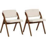 Lot de 2 chaises de salle � manger, chaise de cuisine pliable avec pieds en bois de caoutchouc, si�ge ...