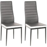 Lot de 2 chaises de salle  manger, chaise  cuisine en pu, cadre en mtal, chaise moderne pour salle ...