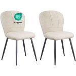 Lewe - lot de 2 chaises de salle � manger, design coquillage, tissu chenille, doux et confortable, pieds ...