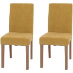 Décoshop26 - lot de 2 chaises de salle à manger dossier haut en tissu chenille jaune pieds en bois clairs ... Décoshop26 - lot de 2 chaises de salle à manger dossier haut en tissu chenille jaune pieds en bois clairs ...