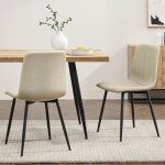 [en. casa] - lot de 2 chaises de salle  manger elsern 89 x 43 x 51 cm beige