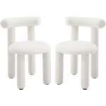 Wahson lot de 2 chaises en fausse fourrure, chaises de salle � manger sans accoudoirs chaise salle a ...