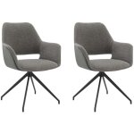 Lot de 2 chaises de salle  manger, fauteuil pivotant  360 degrs, chaise de cuisine coussinets de pied ...