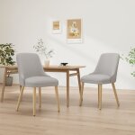 Lot de 2 chaises de salle � manger haut dossier ? style vintage chic, assise confortable, structure bois ...