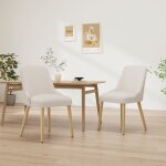 Lot de 2 chaises de salle � manger haut dossier ? style vintage chic, assise confortable, structure bois ...