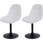 Lot de 2 chaises de salle  manger hwc - a60, chaise de cuisine chaise pivotante, acier mvg tissu / textile ...
