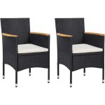 Lot de 2 chaises de salle  manger de jardin, chaises d'extrieur, fauteuils de jardin rsine tresse ...