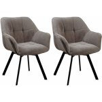 Lot de 2 chaises de salle � manger jordi cord marron