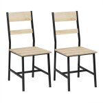 Klihome - lot de 2 chaises de salle à manger chaises de cuisine ergonomiques en métal et bois, chêne ... Klihome - lot de 2 chaises de salle à manger chaises de cuisine ergonomiques en métal et bois, chêne ...