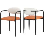 Lot de 2 chaises de salle � manger modernes, chaises de cuisine en similicuir avec si�ge rembourr�, dossier ...