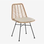 Lot de 2 chaises de salle � manger en rotin synth�tique gouda natural sklum naturel noir