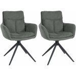 Clp - lot de 2 chaises de salle � manger vilas tissu gris