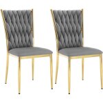 Lot de 2 chaises salle  manger woltu, chaise de cuisine en velours, avec dossier haut tiss design, ...