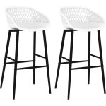 Lot de 2 chaise de salon?chaises de bar blanc cfw49540