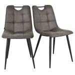 Lot 2 chaises en tissu gris anthracite poignée et pieds noirs - muse 2 Lot 2 chaises en tissu gris anthracite poignée et pieds noirs - muse 2